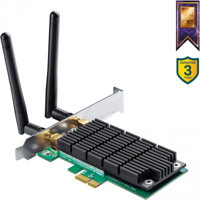 Сетевой адаптер WiFi TP-Link Archer T4E AC1200 PCI Express (ант.внеш.съем) 2ант. - фото 51362454