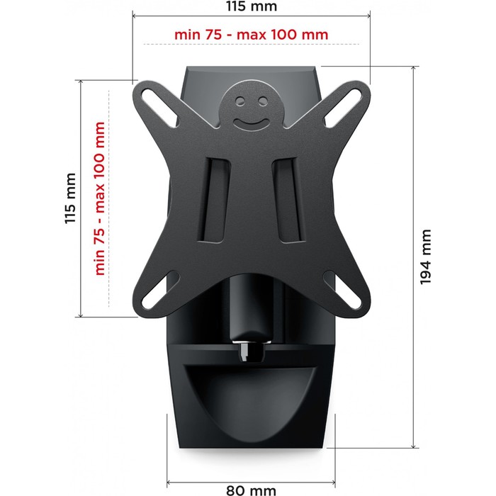 Кронштейн для телевизора Holder LCDS-5004 металлик 10"-26" макс.25кг настенный поворот и нак   10047 - фото 51436301