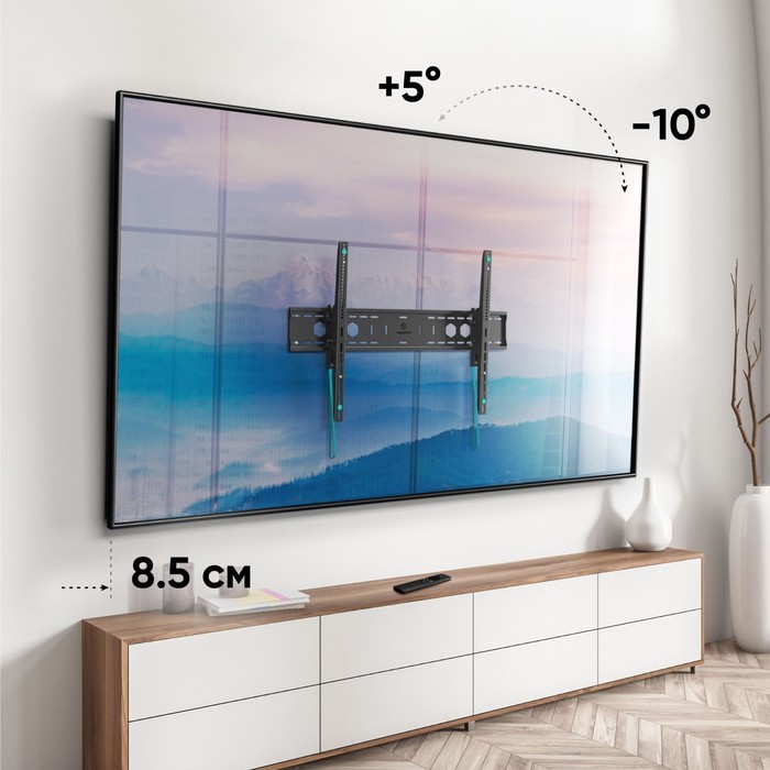 Кронштейн для телевизора Onkron UT12 черный 60"-110" макс.120кг настенный наклон - фото 51436541