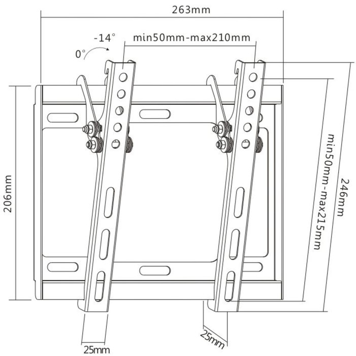 Кронштейн для телевизора Ultramounts UM831TW белый 17"-43" макс.35кг настенный наклон - фото 51436618