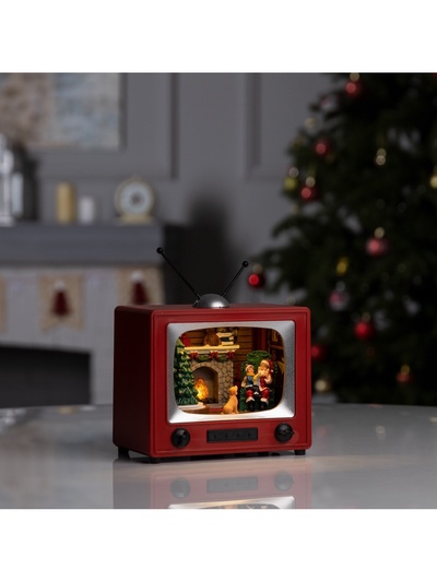 Светодиодная фигура «Рождественский вечер» 15.5×14×10.5 см, полистоун, от батареек ААх3, USB, свечение мульти