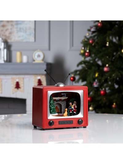 Светодиодная фигура «Рождественский вечер» 15.5×14×10.5 см, полистоун, от батареек ААх3, USB, свечение мульти