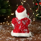 Дед Мороз "В узорчатой шубке с фонариком" 19 см, красный - фото 3911218