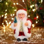 Дед Мороз "В узорчатой шубке с ёлочкой" 19 см, бело-красный - фото 320210293