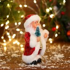 Дед Мороз "В узорчатой шубке с ёлочкой" 19 см, бело-красный - Фото 2