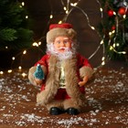 Дед Мороз "В узорчатой шубке с ёлочкой" 19 см, коричнево-красный - фото 822925