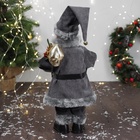 Дед Мороз под ёлку «Зимнее волшебство. Новогодняя игрушка с ремешком и с фонариком» двигается, с подсветкой, 40 см, серый - Фото 3