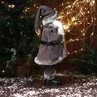 Дед Мороз под ёлку «Зимнее волшебство. Новогодняя игрушка с ремешком и с фонариком» двигается, с подсветкой, 40 см, серый - Фото 5