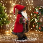 Дед Мороз "В костюме с узорными рукавами" двигается, с подсветкой, 40 см, красный - Фото 2