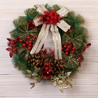 Венок новогодний d=37 см «Зимнее волшебство. Уютная сказка», с бантом - Фото 1