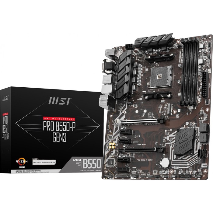 Материнская плата MSI PRO B550-P GEN3 Soc-AM4 AMD B550 4xDDR4 ATX AC`97 8ch(7.1) GbLAN RAID+   10044 - фото 51355042