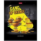 Тетрадь 48 листов клетка "Апельсиновая банда", обложка мелованный картон, выборочный матовый лак, блок 65 г/м2, 5В МИКС 9942163