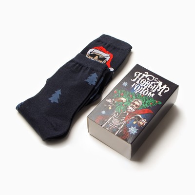 Носки мужские новогодние KAFTAN «С Новым годом» размер 41-44 (27-29 см), набор 2 пары