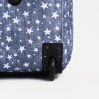 Сумка дорожная на колёсах, отдел на молнии, с увеличением, наружный карман, цвет голубой - фото 22867873