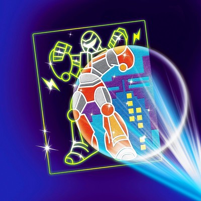 УЦЕНКА Лунная фреска «Трансформер», 8 цветов песка по 10 г, светящийся песок 3 г, блёстки, стека