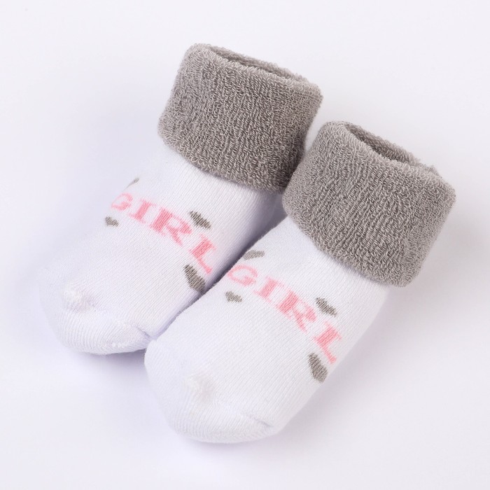Набор носков для новорождённых 2 пары (4 шт.), махровые от 0 до 6 мес., цвет розовый - фото 1926823488