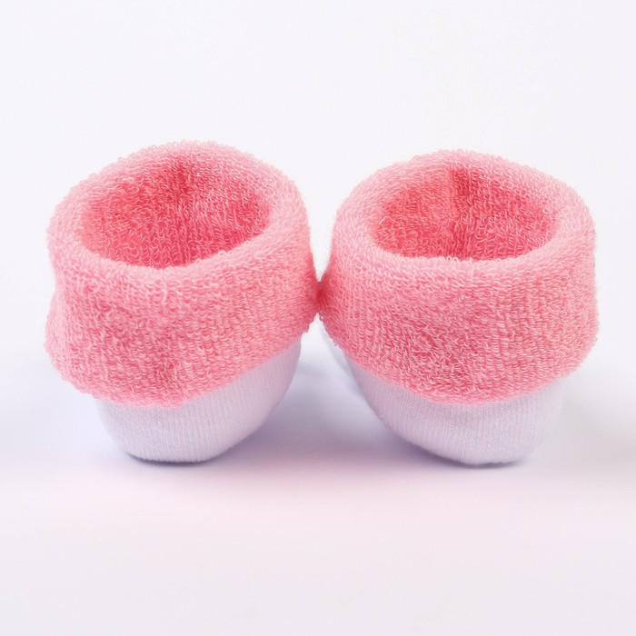 Набор носков для новорождённых 2 пары (4 шт.), махровые от 0 до 6 мес., цвет розовый - фото 1926823491