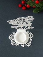 Металлический подсвечник на 1 свечу «Олень», 9.6×7×14.5 см, белый - Фото 6