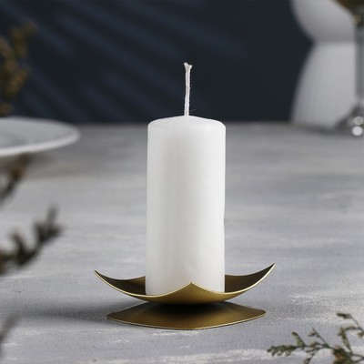 Подсвечник "Кварта" металл на одну свечу, 7х2,7 см, золотой