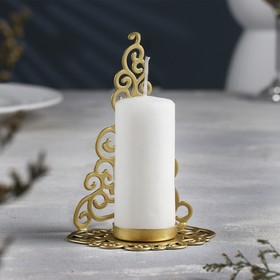 Подсвечник "Елка гламурная" металл на одну свечу, 9,9х13,4 см, золотой