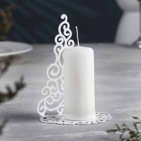 Подсвечник "Елка гламурная" металл на одну свечу, 9,9х13,4 см, белый