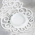 Подсвечник "Елка гламурная" металл на одну свечу, 9,9х13,4 см, белый - фото 22931215