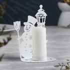 Подсвечник "Снеговик" металл на одну свечу, 10,7х15 см, белый - фото 3109483