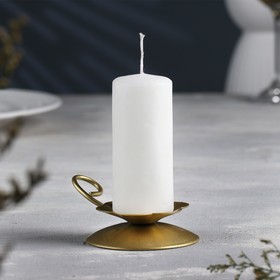 Подсвечник "Цветок Н" металл на одну свечу, 9х3,5 см, золотой