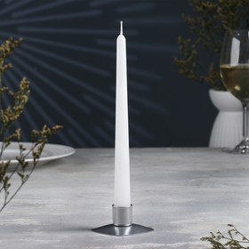 Подсвечник "Квадрат" металл на одну свечу, 7х3 см, серебро