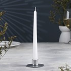 Подсвечник "Круг" металл на одну свечу, 7х3 см, серебро - фото 320210741