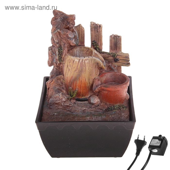 Фонтан кувшины у забора 14х10х18,5 см (с подсветкой) - Фото 1