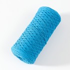 Шнур для вязания без сердечника 70% хлопок, 30% полиэстер 1мм 200м/65±10гр  (22-темно-голуб) - Фото 2