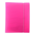 Тетрадь на кольцах А5, 120 листов клетка DIAMOND НЕОН-розовая, пластиковая обложка на резинке - Фото 1