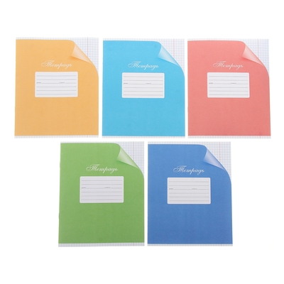 Тетрадь 12 листoв в клетку «С уголком», обложка мелованный картон, тиснение, МИКС