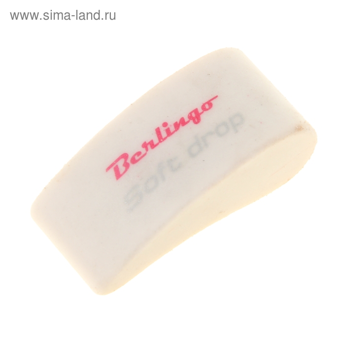 Ластик SOFT DROP прямоугольный Белый, в индивидуальной упаковке с европодвесом - Фото 1