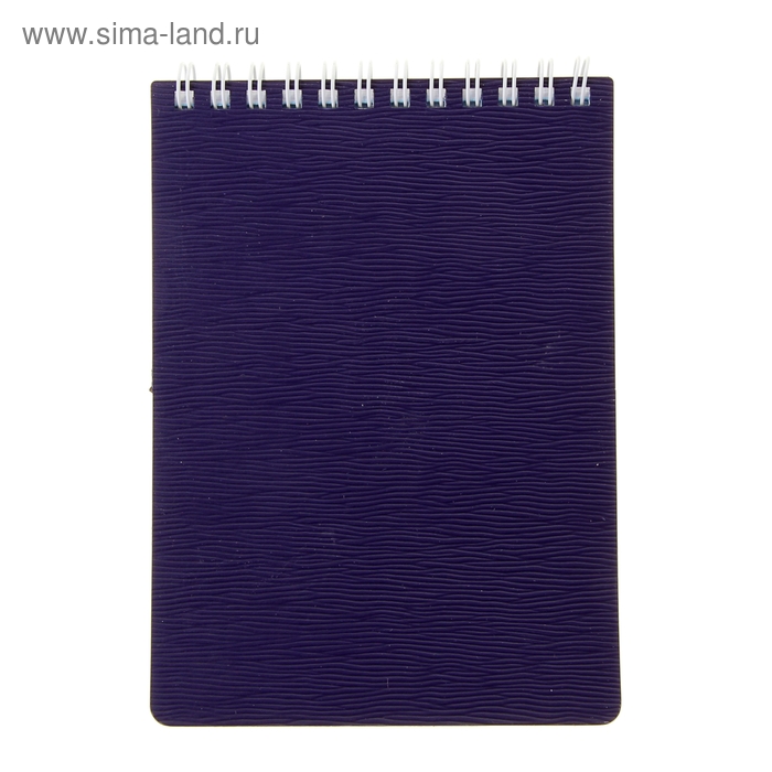 Блокнот в пластиковой обложке А6, 80 листов на гребне WOOD, Фиолетовый - Фото 1