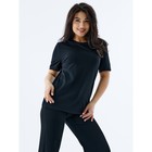 Футболка женская однотонная Bio-Textiles, размер 48, цвет чёрный - Фото 2