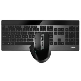 Клавиатура + мышь Rapoo 9900M BLACK клав:черный мышь:черный USB беспроводная Bluetooth/Радио   10046