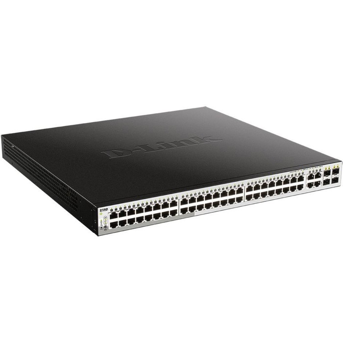 Коммутатор D-Link DGS-1210-52MP/F 48G 4SFP 48PoE 370W настраиваемый - фото 51431405