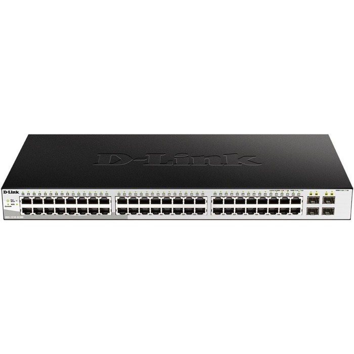 Коммутатор D-Link DGS-1210-52MP/ME/B 48G 4SFP 48PoE 370W управляемый - Фото 1