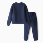 Костюм детский с начёсом (свитшот, брюки) MINAKU, цвет синий, рост 128 см - Фото 14