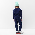 Костюм детский с начёсом (свитшот, брюки) MINAKU, цвет синий, рост 128 см - Фото 4