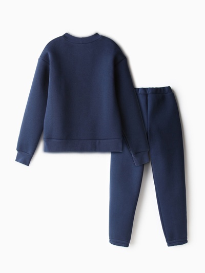 Костюм детский с начёсом (свитшот, брюки) MINAKU, синий, рост 134 см