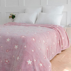 Плед светящийся Фри дом Звезды 100х150см, розовый, аэрософт 190г/м, пэ100% - фото 24387565