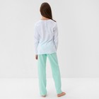 Пижама для девочки (кофта и брюки) MINAKU, цвет белый/мятный, рост 98 см - Фото 4