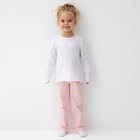 Пижама для девочки (кофта и брюки) MINAKU, цвет белый/розовый, рост 98 см - фото 320211028