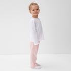 Пижама для девочки (кофта и брюки) MINAKU, цвет белый/розовый, рост 98 см - Фото 4
