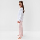 Пижама для девочки (кофта и брюки) MINAKU, цвет белый/розовый, рост 146 см - Фото 2