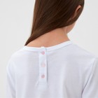 Пижама для девочки (кофта и брюки) MINAKU, цвет белый/розовый, рост 146 см - Фото 5