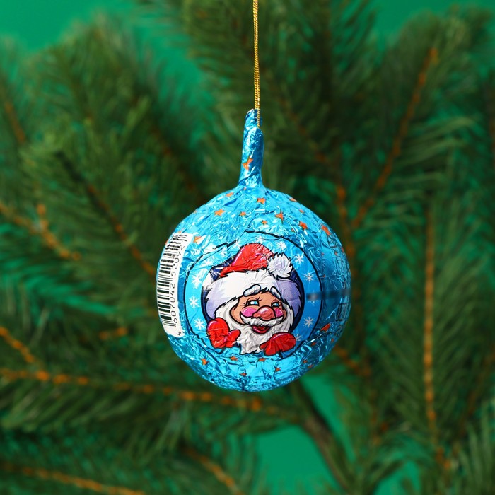 Шоколадная фигурка новогодняя на нитке «Шарик», МИКС, 20 г - Фото 1